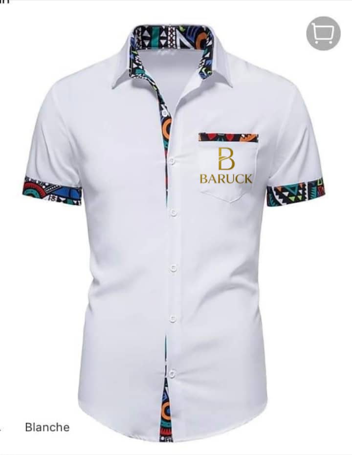 Chemise blanche à détails imprimés Baruck