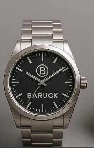Montre argentée à cadran noir Baruck